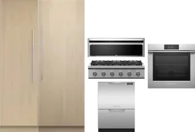 6 Piece Package Includes Refrigerator, Freezer, Cooktop, Wall Oven, Hood And Dishwasher